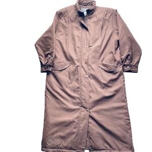 VTG Bromley Sport women parka quilted insulated brown long winter coat size L